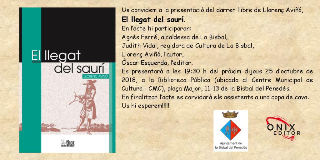 Invitacio La Bisbal 251018 - El llegat del Sauri-001