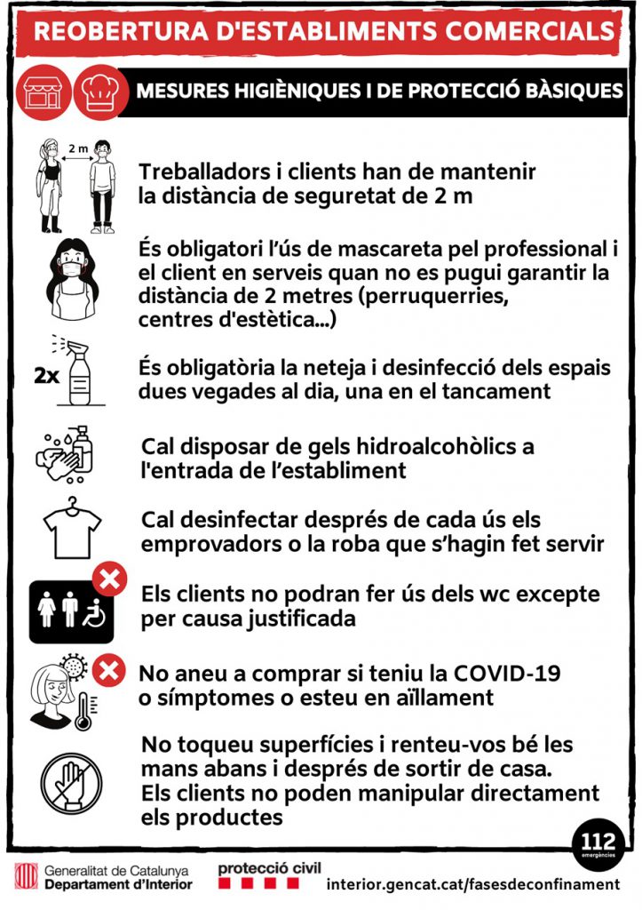 mesures higiene i proteccio en establiments comercials
