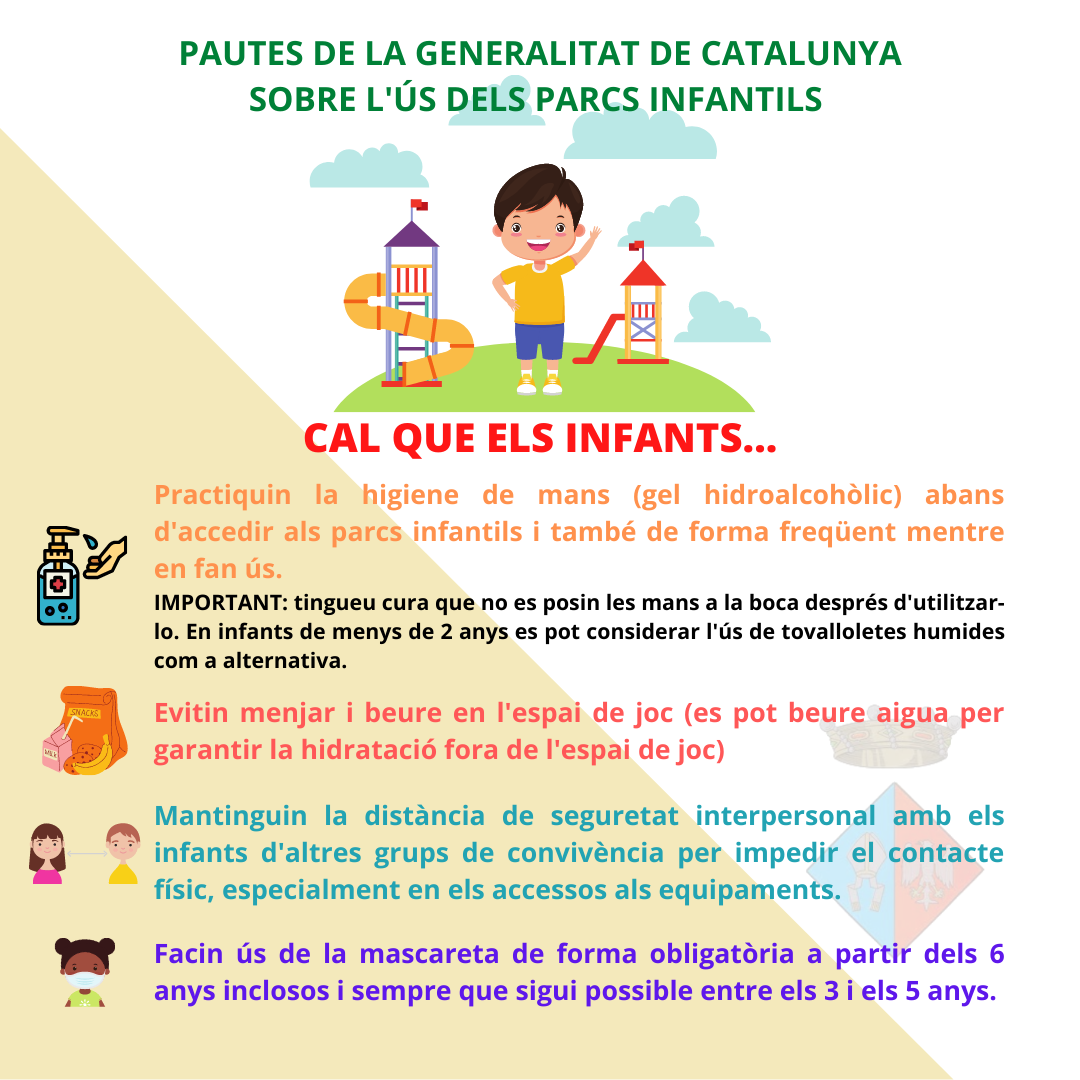 Pautes de la Generalitat de Catalunya sobre l’ús de parcs infantils.