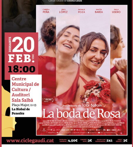 El dissabte 20 de febrer a les 18h projectarem ‘La boda de Rosa’. La pel·lícula té 5 nominacions als Premis Gaudí