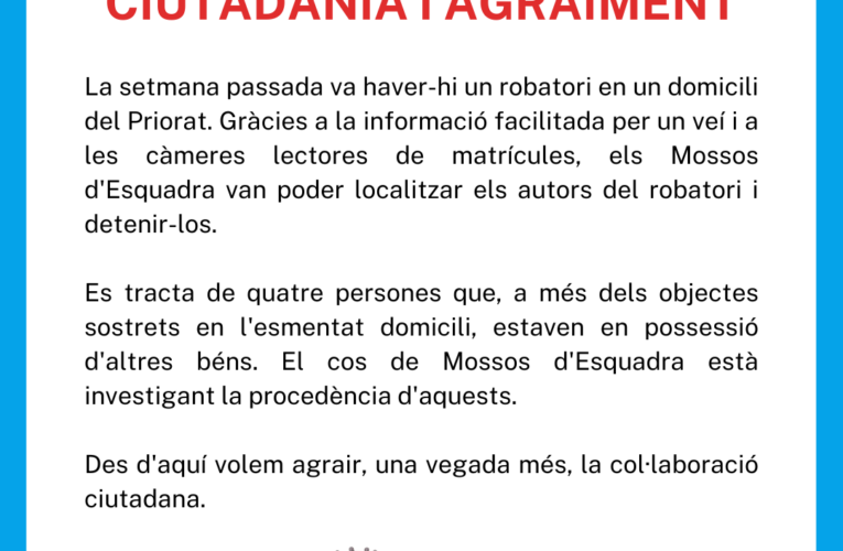 Informació per a la ciutadania i agraïment