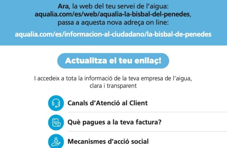 Nou web del servei d’abastament d’aigua de la Bisbal del Penedès (Aqualia)