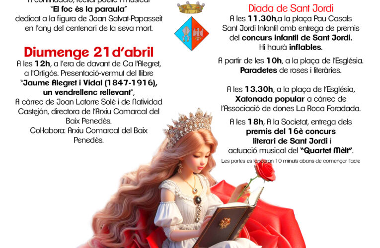 La Bisbal del Penedès celebra Sant Jordi amb un ampli programa cultural amb el suport de la Diputació de Tarragona