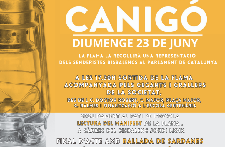 Avui arriba la Flama del Canigó a la Bisbal del Penedès