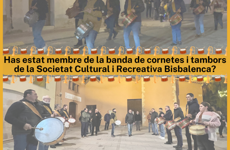 Reunió adreçada a persones que hagin format part de la banda de cornetes i tambors de la Societat
