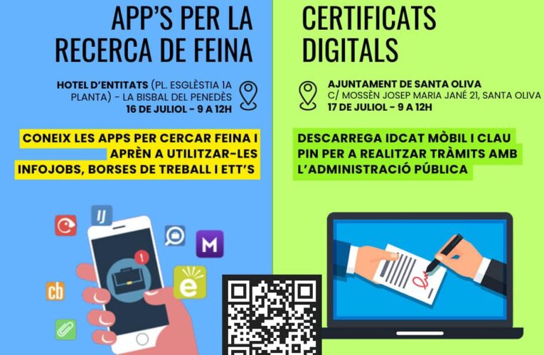Píndoles informatives: apps per trobar feina i certificats digitals per fer tràmits a través d’internet