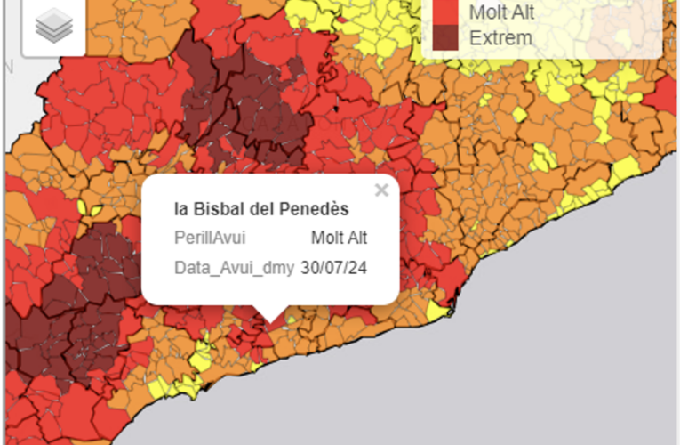 Alerta: risc d’incendi molt alt