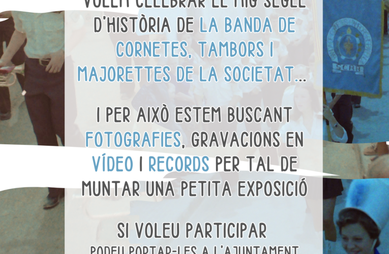 Teniu fotos, vídeos o altre material (com ara peces de vestuari) de la banda de Cornetes i Tambors i de les Majorets de la Societat?
