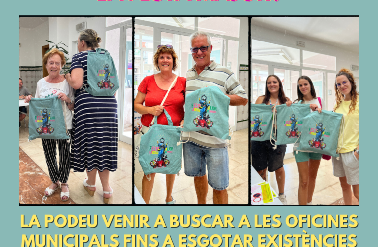 Encara no teniu la bossa de la Festa Major? La podeu venir a buscar a les oficines municipals fins a esgotar existències