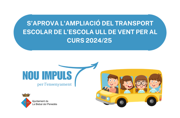 L’Ajuntament de la Bisbal del Penedès ha aprovat l’ampliació del transport escolar per al curs 2024/25