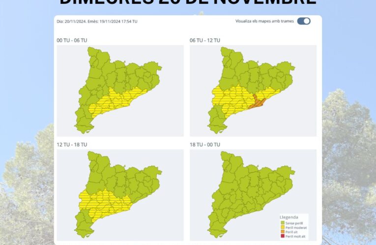 Avís per vent: dimecres 20 de novembre
