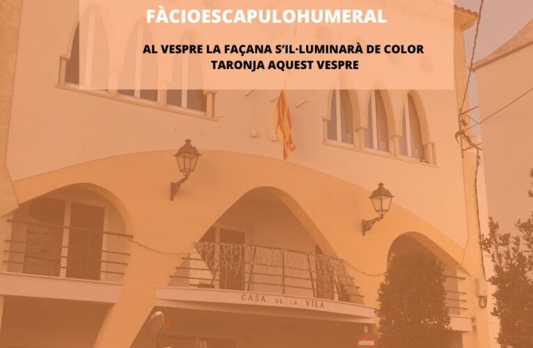 Avui la façana de l’Ajuntament s’il·lumina de color taronja amb motiu del dia internacional de la FSHD