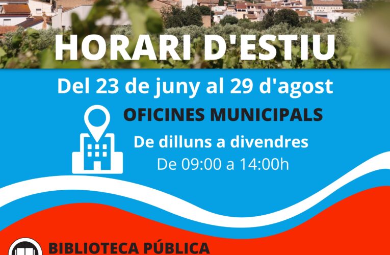Horari d’estiu de les oficines municipals