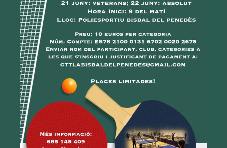 1r Campionat Club Tennis Taula La Bisbal del Penedès