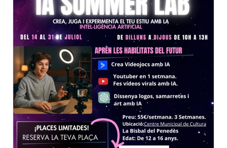 Campus d’estiu d’Intel·ligència Artificial – Joves de 12 a 16 anys – Del 14 al 31 de juliol