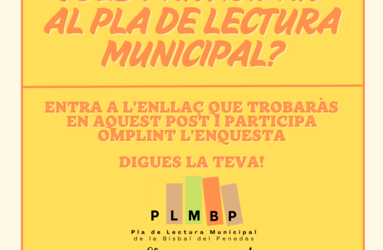 Participa en el Pla Municipal de Lectura – Emplena l’enquesta!