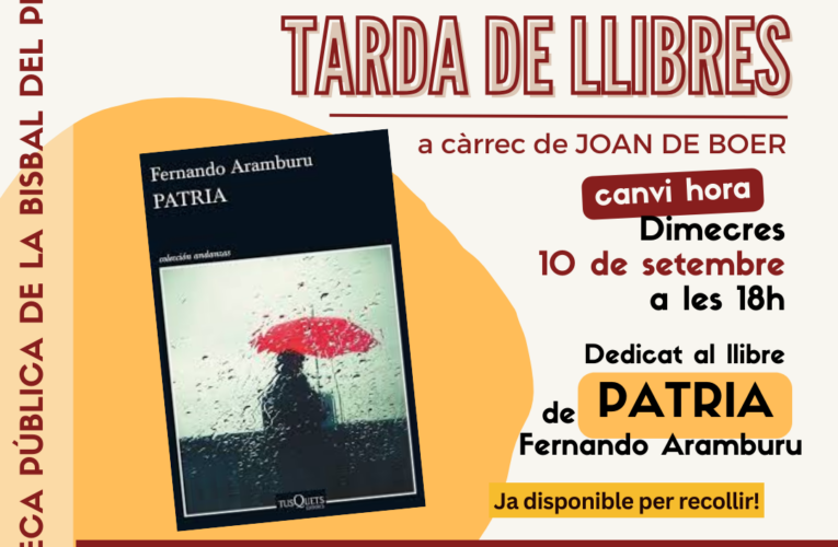 Club de lectura: “Tarda de llibres” amb Joan de Boer