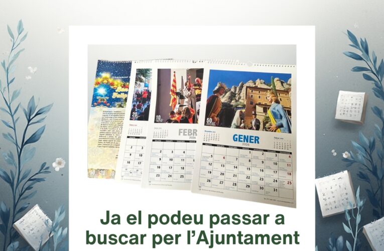 Ja podeu passar a recollir el calendari 2026 per l’Ajuntament