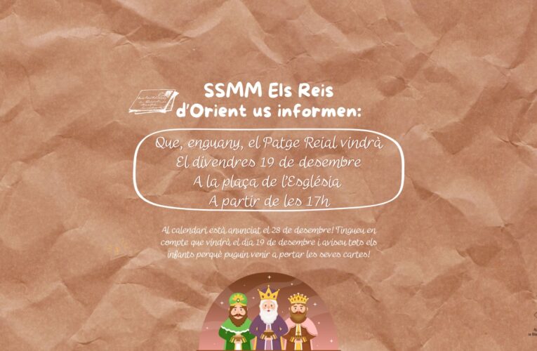 El Patge Reial vindrà a la Bisbal el 19 de desembre coincidint amb la Fira de Nadal