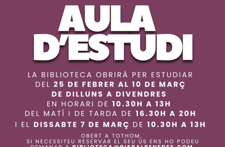 La Biblioteca Pública amplia l’horari com a aula d’estudi durant el període d’exàmens