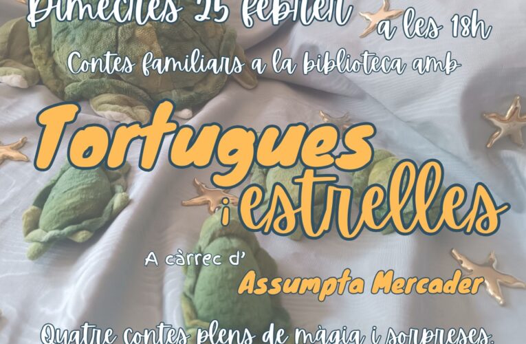 El dimecres 25 de febrer arriba una nova activitat familiar a la Biblioteca amb l’espectacle “Tortugues i estrelles”