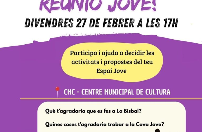 Nova data de la reunió per a joves: divendres 27 de febrer