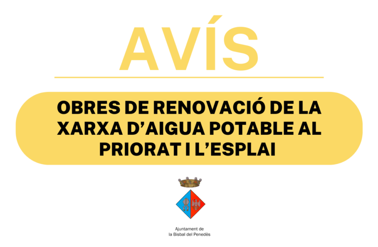 Avís sobre l’inici de les obres de renovació de la xarxa d’aigua potable al Priorat i l’Esplai