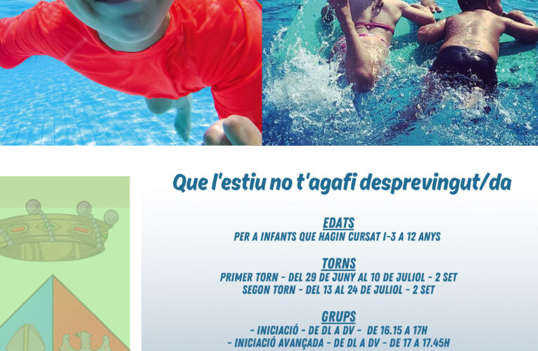 Les inscripcions als cursos intensius de natació es podran fer a partir del 20 de juny a les instal·lacions de la piscina