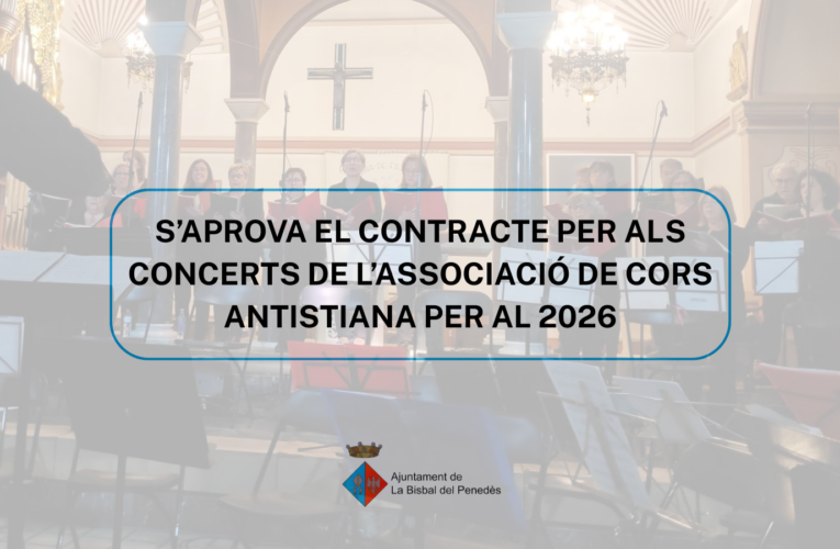L’Ajuntament aprova el contracte per als concerts de l’Associació de Cors Antistiana d’aquest 2026