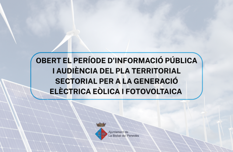 El període d’informació pública del Pla Territorial Sectorial per a la implantació de les energies renovables a Catalunya estarà obert fins al 30 de juliol