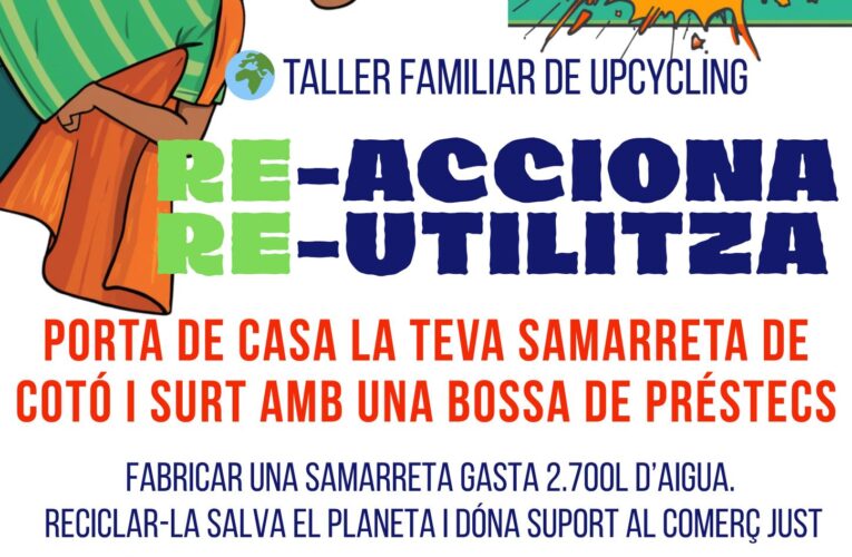 El pròxim 28 de maig la Biblioteca farà un taller familiar d’upcycling en el marc del Mes del Comerç Just
