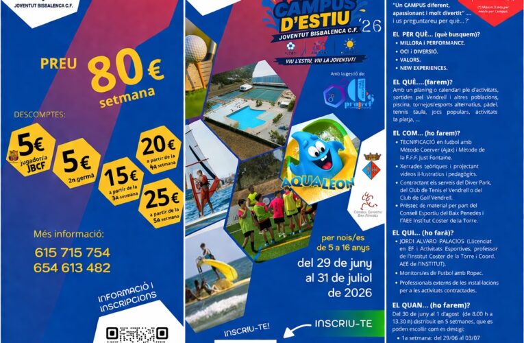 La Joventut Bisbalenca C.F. organitza una nova edició del Campus d’Estiu 2026
