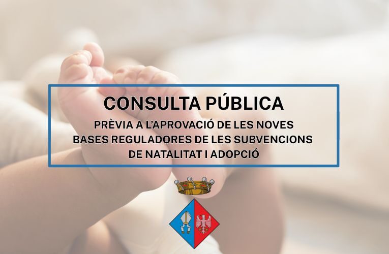 S’ha obert el termini per participar en la consulta pública prèvia sobre les noves bases reguladores de les subvencions de natalitat i adopció