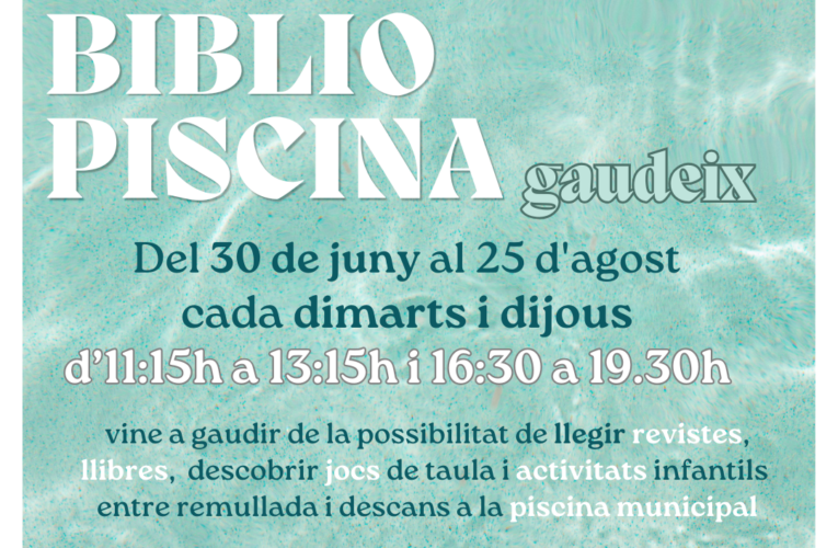 La Biblioteca pública de la Bisbal del Penedès posarà en marxa la Bibliopiscina aquest estiu