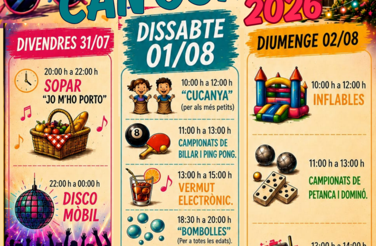 La festa del barri de Can Gordei se celebrarà del 31 de juliol al 2 d’agost