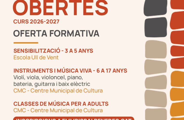 L’Escola Municipal de Música obre les inscripcions per al curs 2026-2027