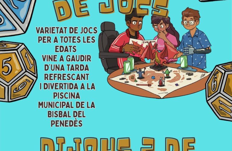 La Biblioteca pública de la Bisbal del Penedès trasllada la tarda de jocs de taula a la Bibliopiscina aquest dijous 2 de juliol