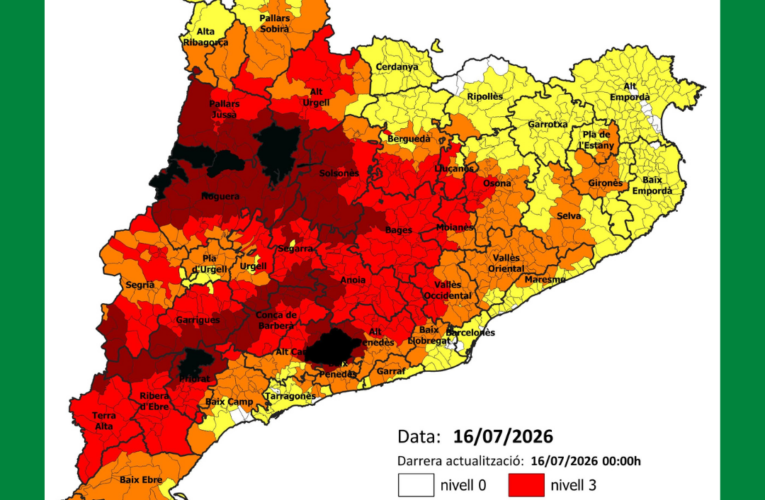 La Bisbal del Penedès continua en Nivell 4 del Pla Alfa pel perill extrem d’incendi forestal