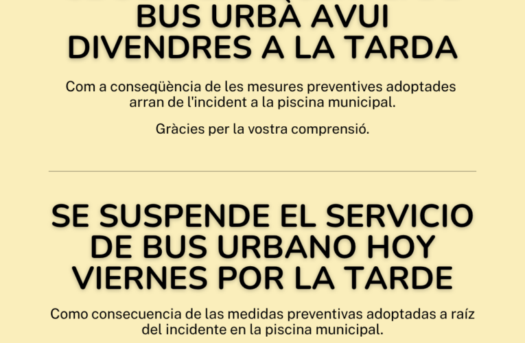 Aquesta tarda no hi haurà servei de bus urbà