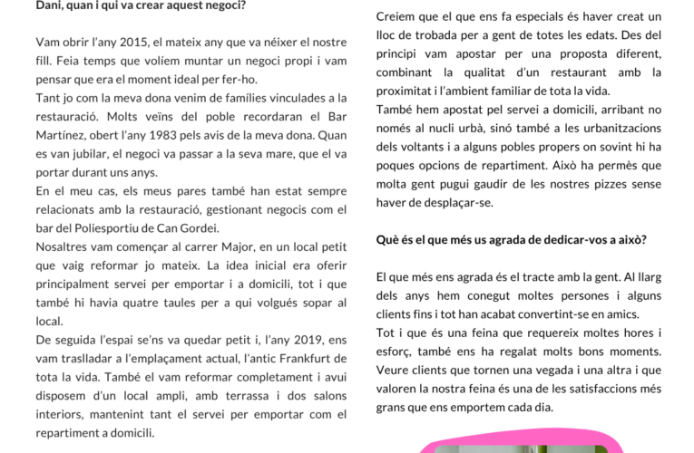 Entrevista al Dani Sánchez de la pizzeria El racó de la pedra