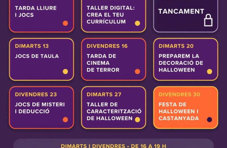 La Cova Jove estrena la programació d’octubre amb jocs, cinema de terror i activitats de Halloween