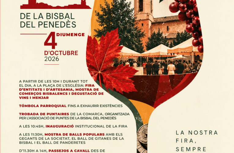 La Fira de la Bisbal del Penedès se celebrarà el diumenge 4 d’octubre amb activitats durant tot el dia