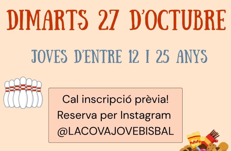 La Cova Jove organitza una sortida al Bowling El Vendrell el dimarts 27 d’octubre
