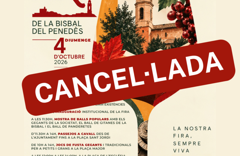 La Fira de la Bisbal del Penedès prevista per a aquest diumenge queda cancel·lada per la previsió meteorològica